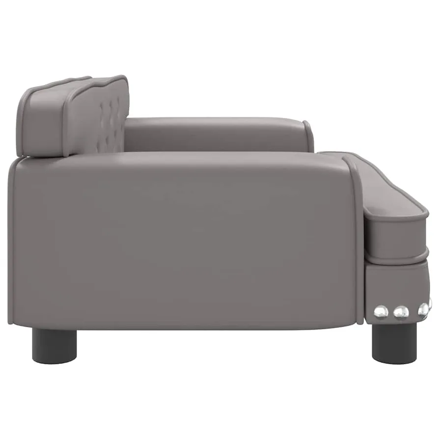 Lit pour chien gris 70x45x30 cm similicuir - 4