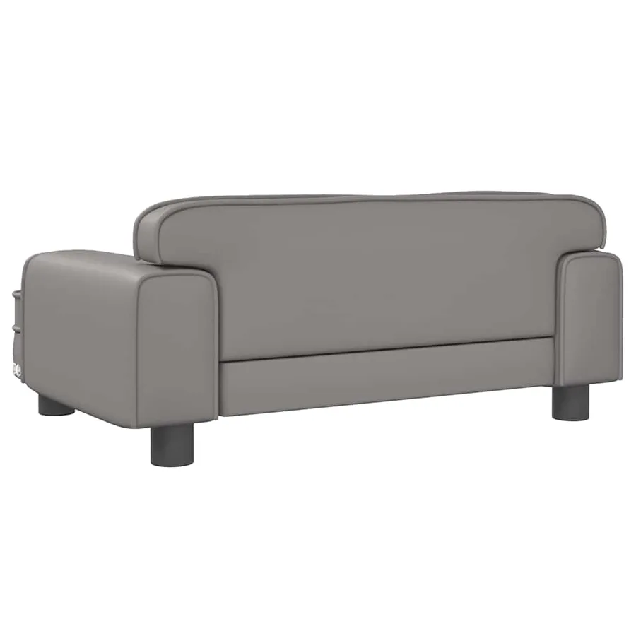 Lit pour chien gris 70x45x30 cm similicuir - 5