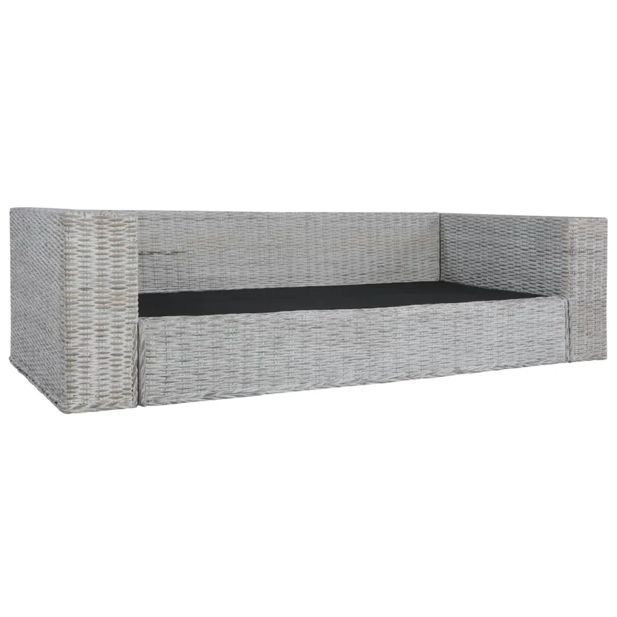 Canapé à 3 places avec coussins Gris Rotin naturel - 2