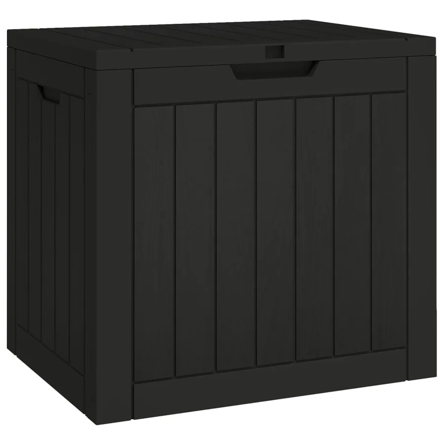 Boîte de stockage de jardin noir 55,5x43x53 cm polypropylène - 2
