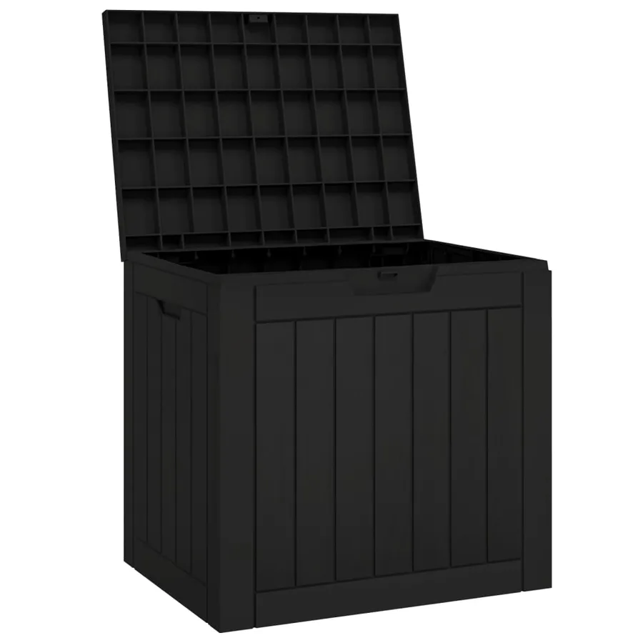 Boîte de stockage de jardin noir 55,5x43x53 cm polypropylène - 4