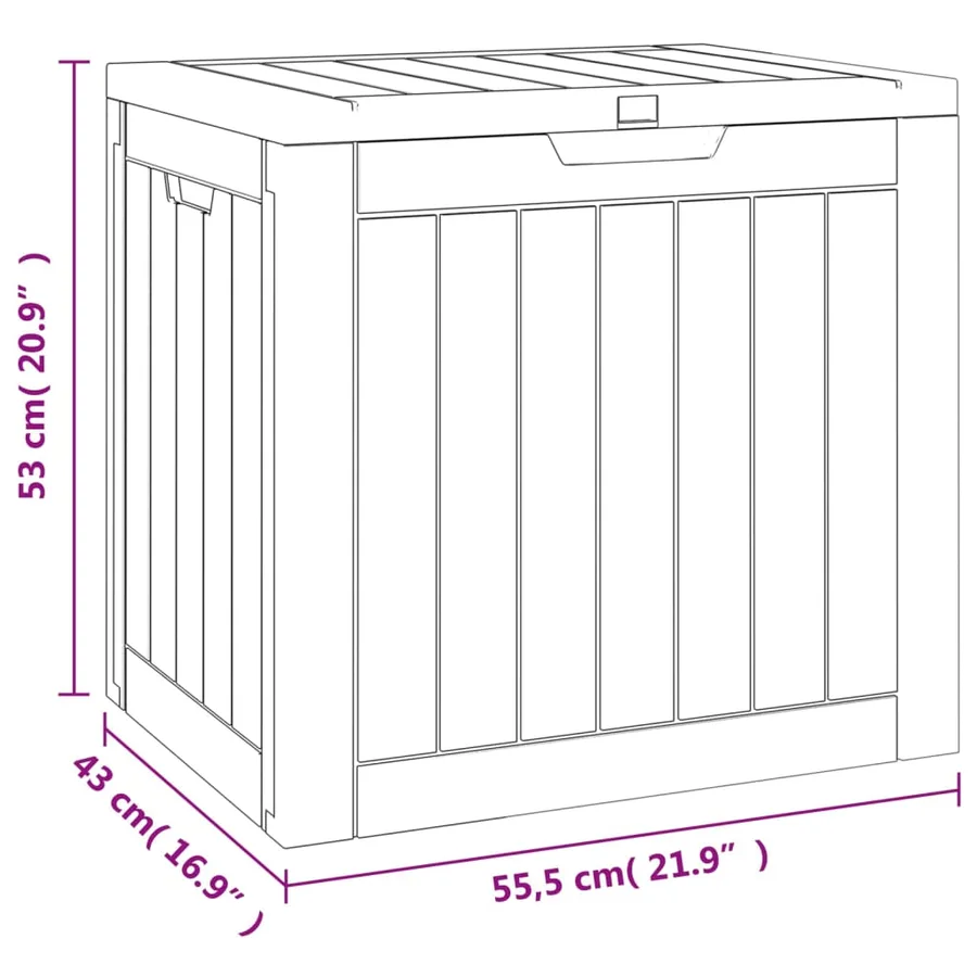 Boîte de stockage de jardin noir 55,5x43x53 cm polypropylène - 9
