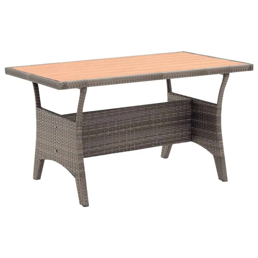 Ensemble à manger de jardin 3 pcs coussins gris résine tressée - 8