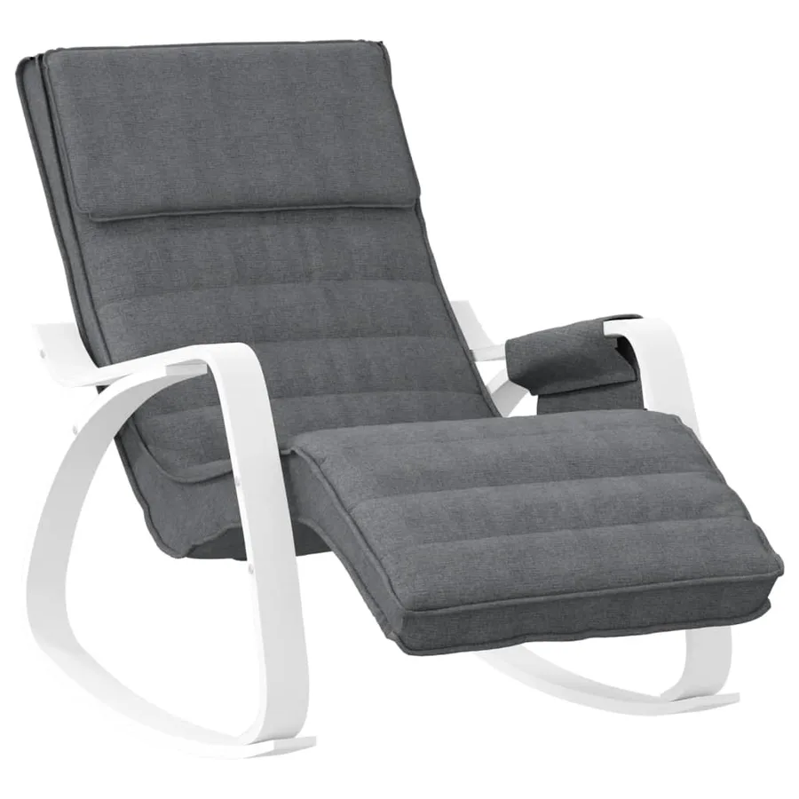 Chaise à bascule Gris foncé Tissu - 2