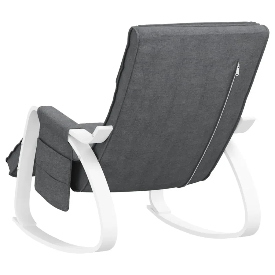 Chaise à bascule Gris foncé Tissu - 5