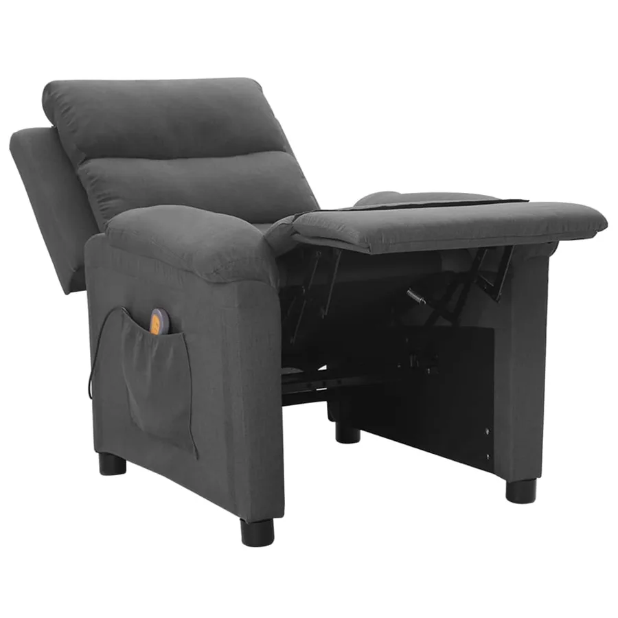Fauteuil de massage Gris foncé Tissu - 7