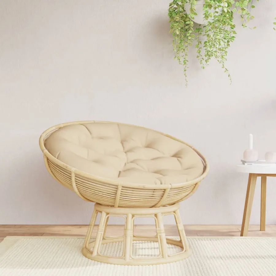 Coussin rond beige Ø 100 x11 cm tissu oxford
