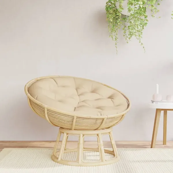 Coussin rond beige Ø 100 x11 cm tissu oxford