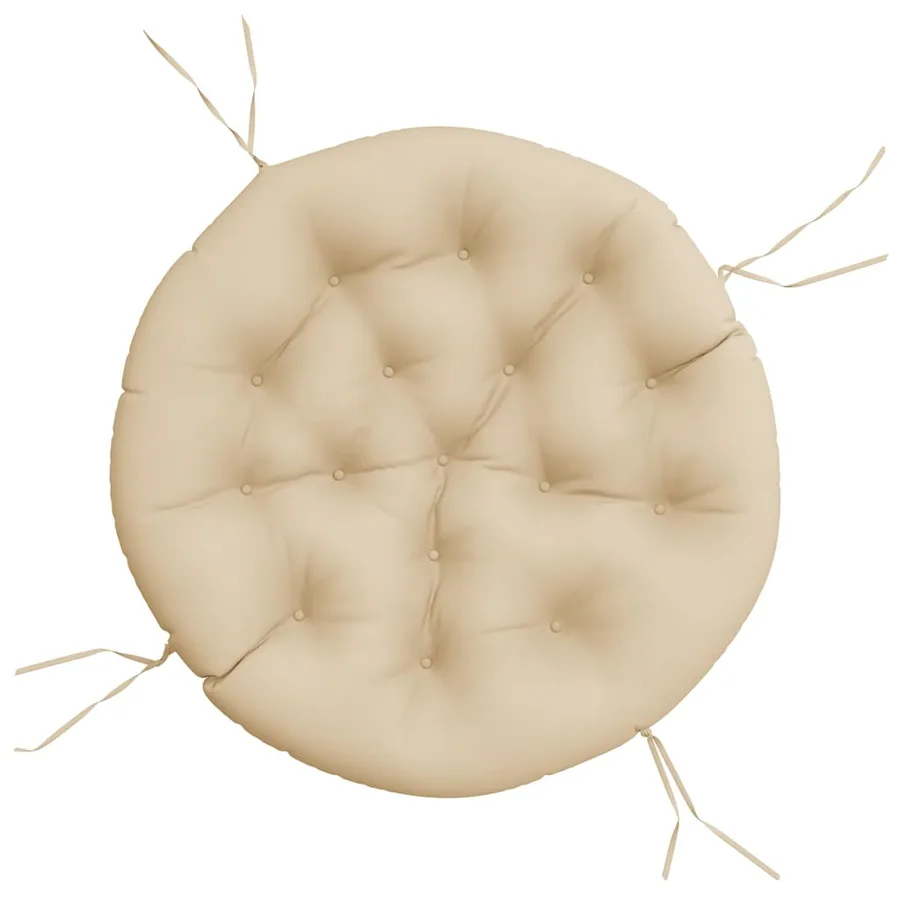 Coussin rond beige Ø 100 x11 cm tissu oxford - 2