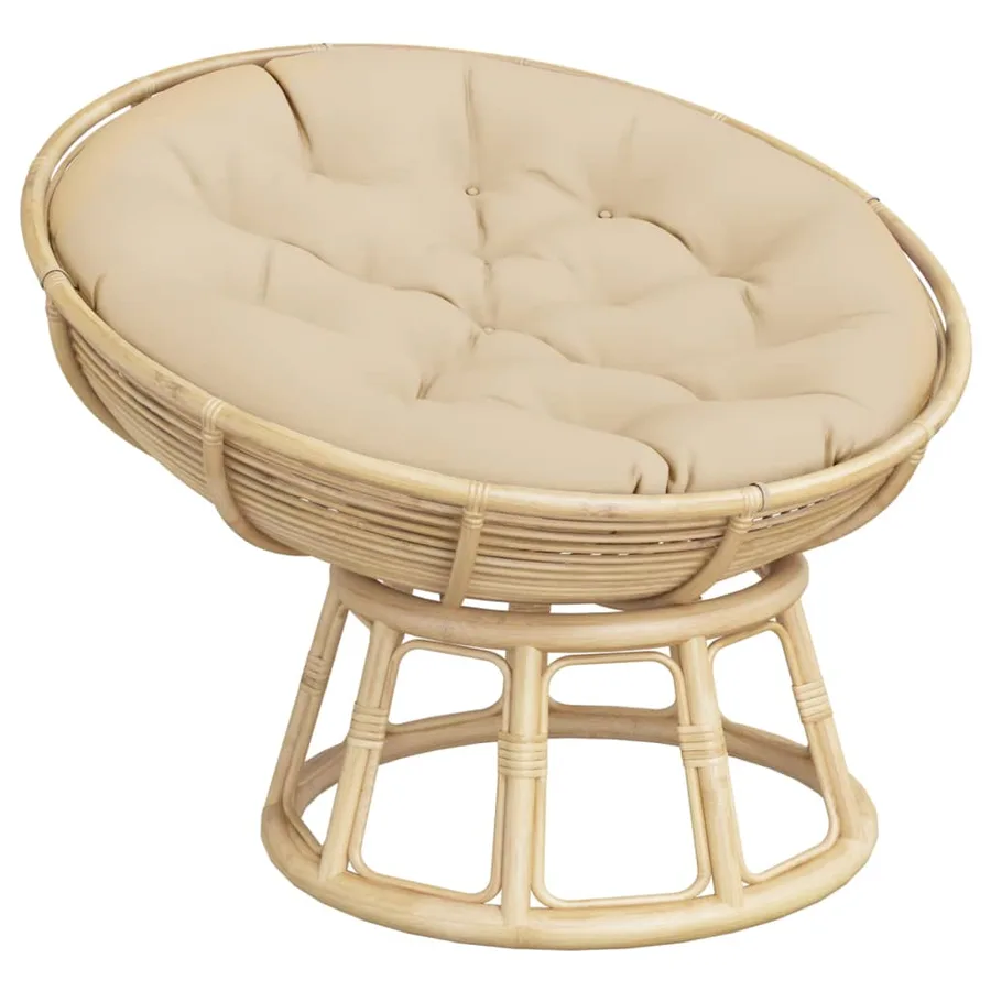 Coussin rond beige Ø 100 x11 cm tissu oxford - 3