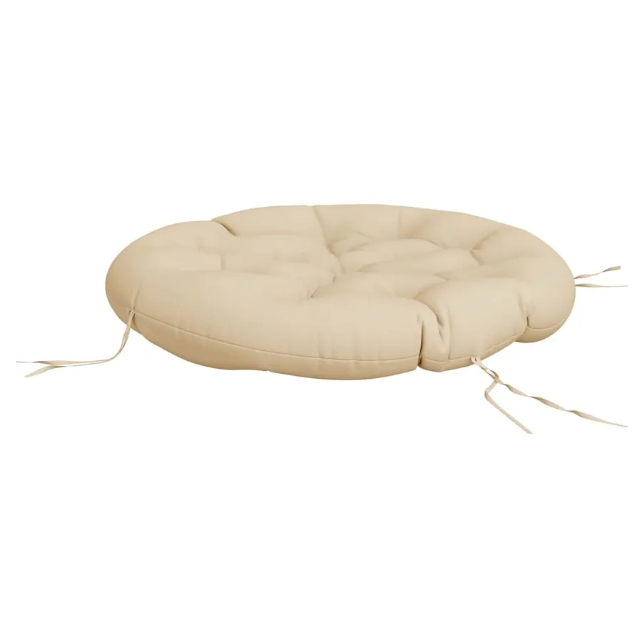 Coussin rond beige Ø 100 x11 cm tissu oxford - 4