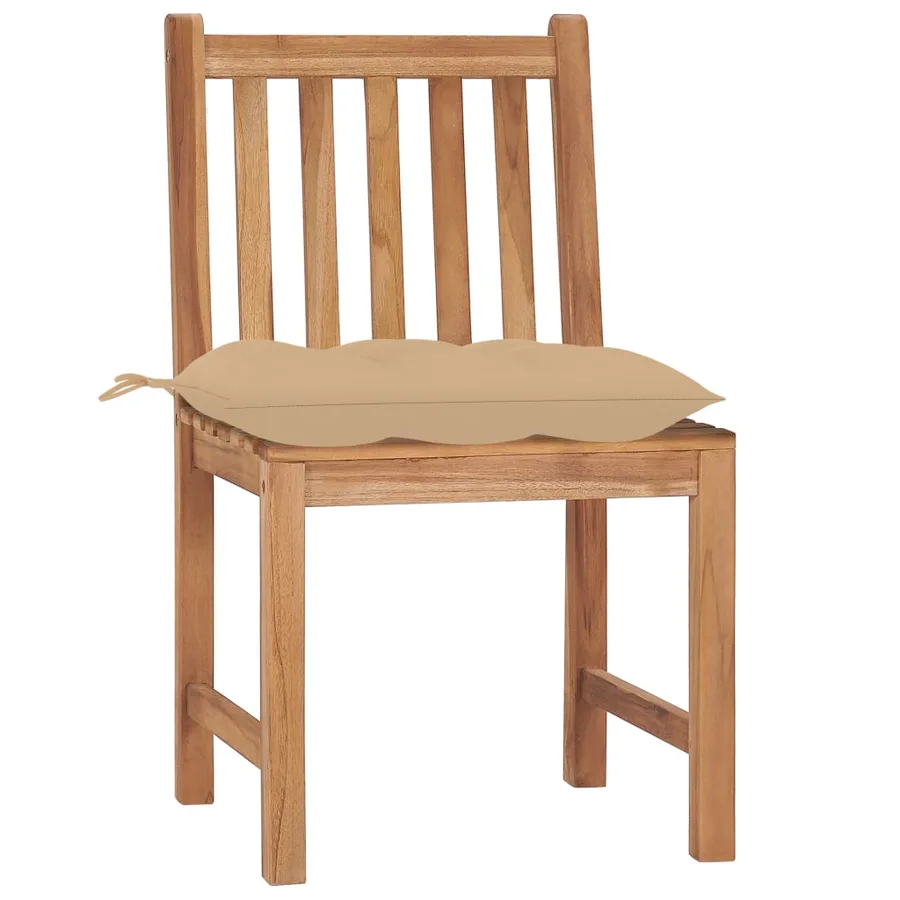 Chaises de jardin lot de 8 avec coussins Bois de teck massif - 3
