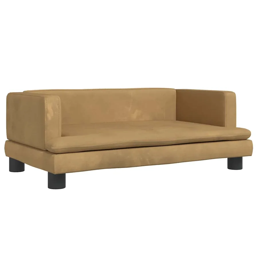 Lit pour chien marron 80x45x30 cm velours - 2