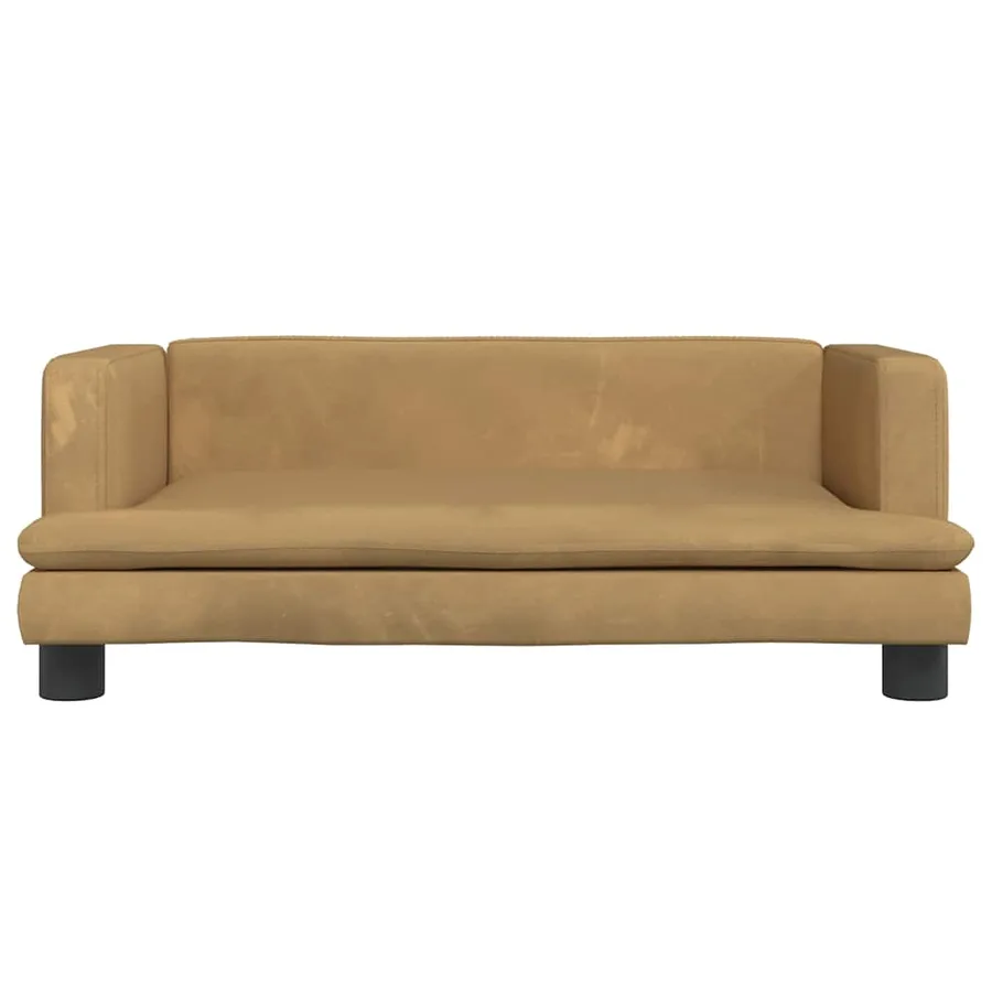 Lit pour chien marron 80x45x30 cm velours - 3