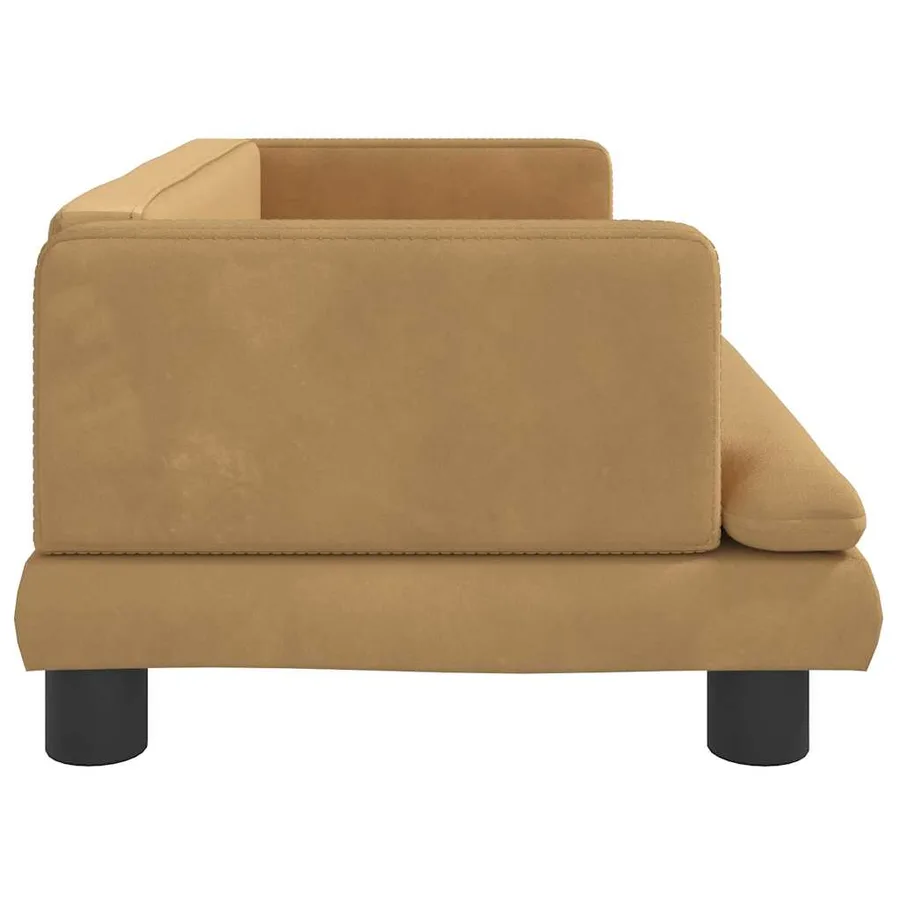 Lit pour chien marron 80x45x30 cm velours - 4