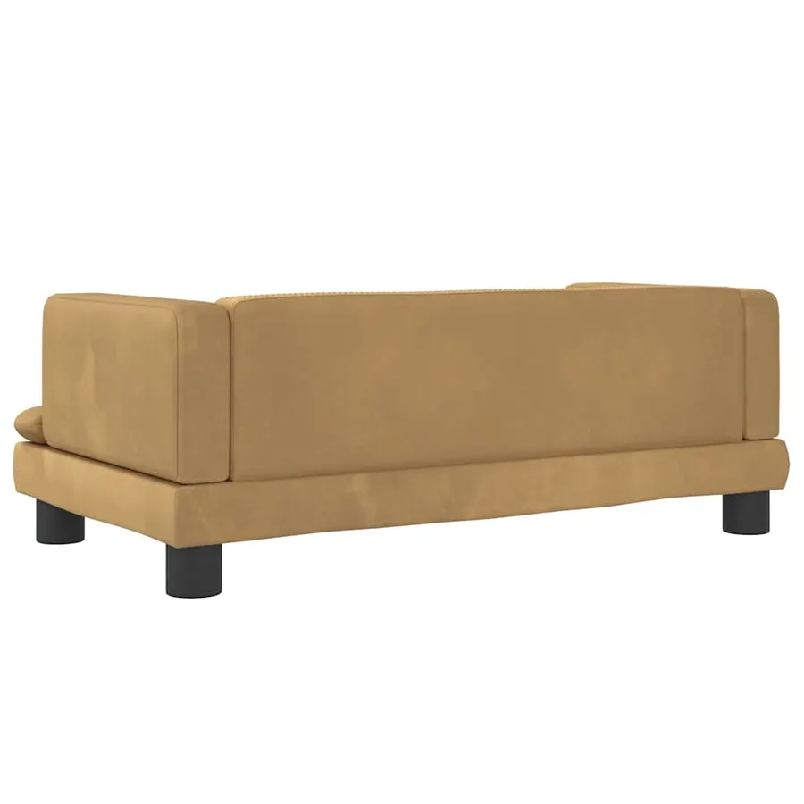 Lit pour chien marron 80x45x30 cm velours - 5
