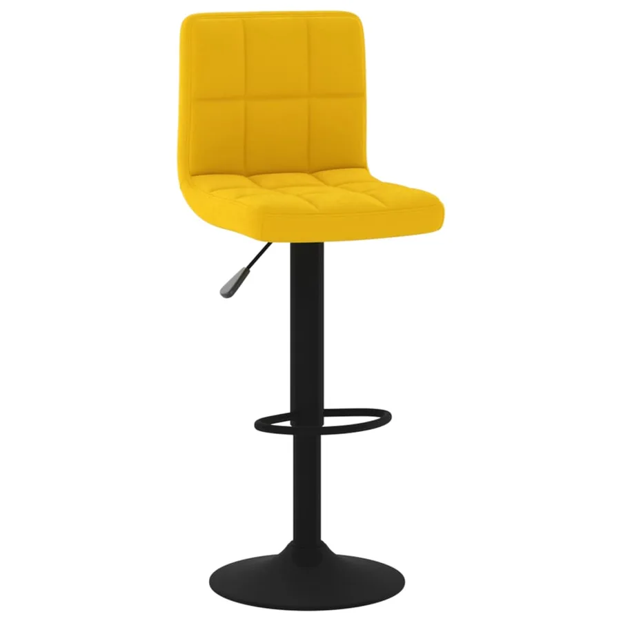 Tabourets de bar lot de 2 jaune moutarde velours - 3