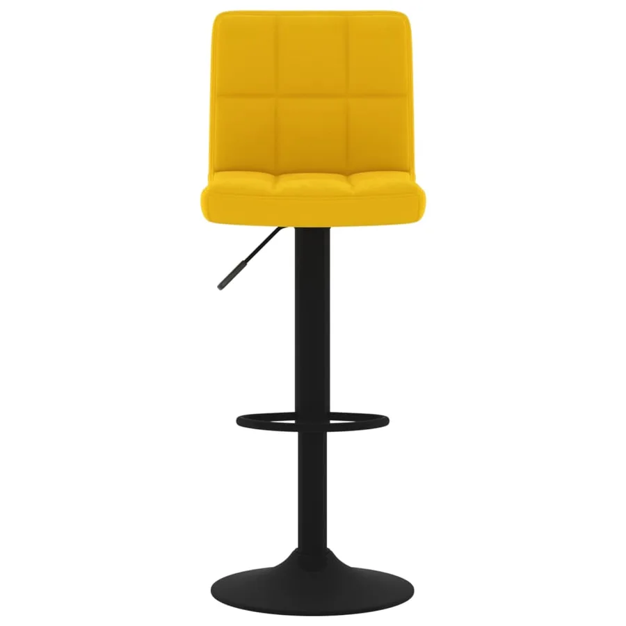 Tabourets de bar lot de 2 jaune moutarde velours - 4