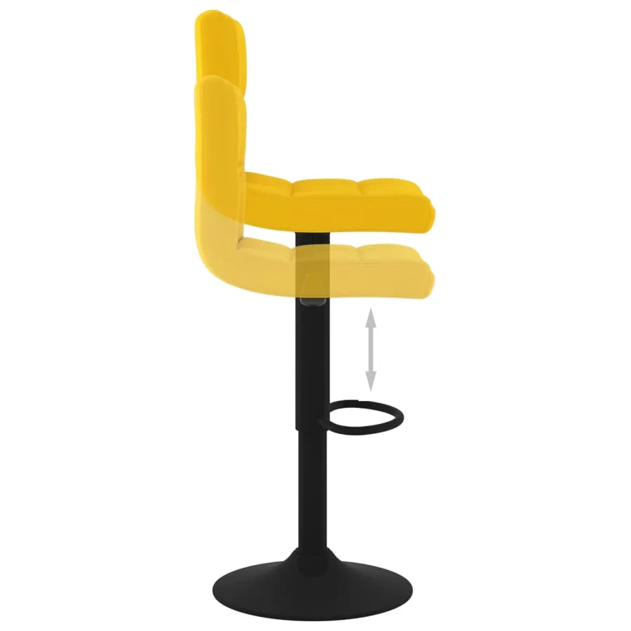 Tabourets de bar lot de 2 jaune moutarde velours - 7