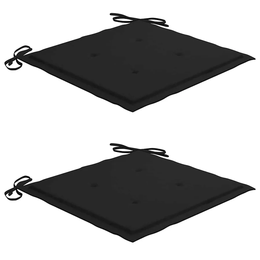Chaises de jardin avec table à thé et coussins Acacia solide - 6