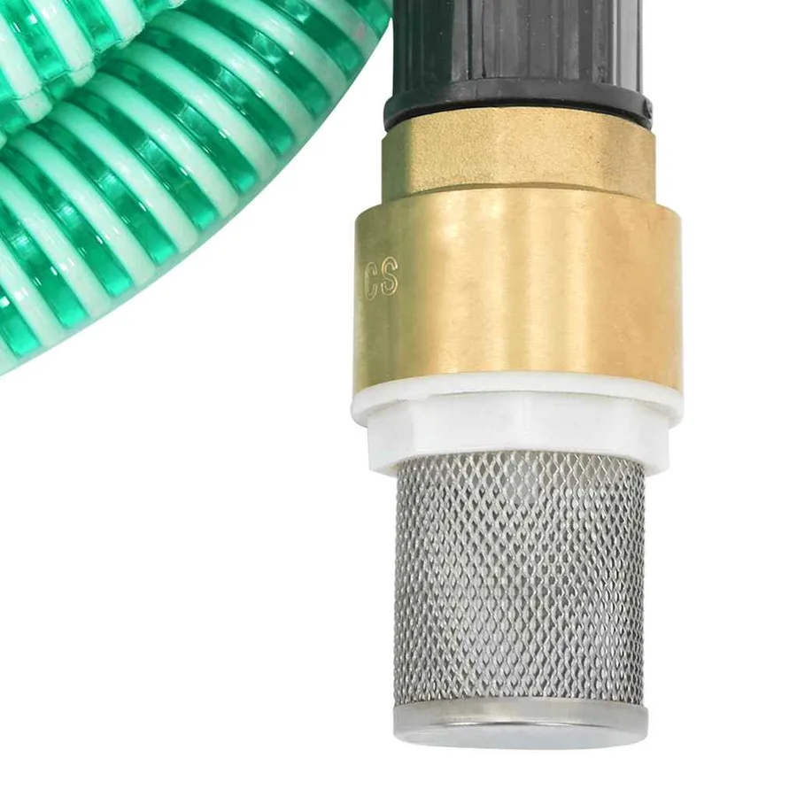Tuyau d'aspiration avec raccords en laiton vert 1,1" 10 m PVC - 5