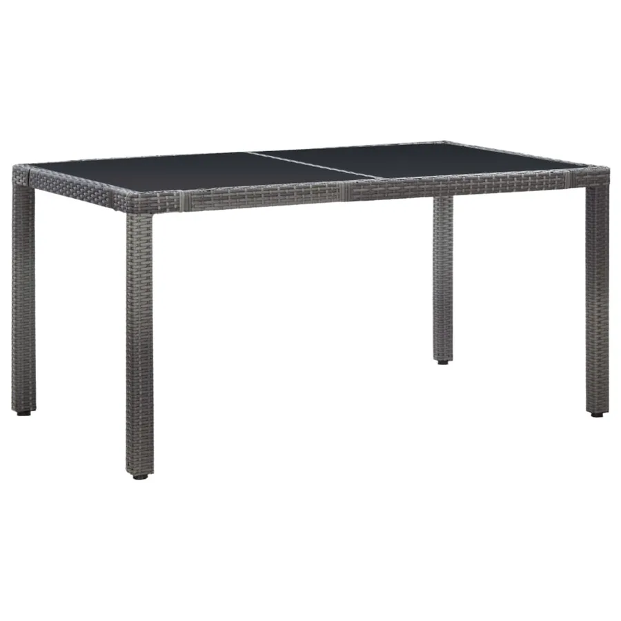 Ensemble à manger d'extérieur 7 pcs Résine tressée Gris - 2