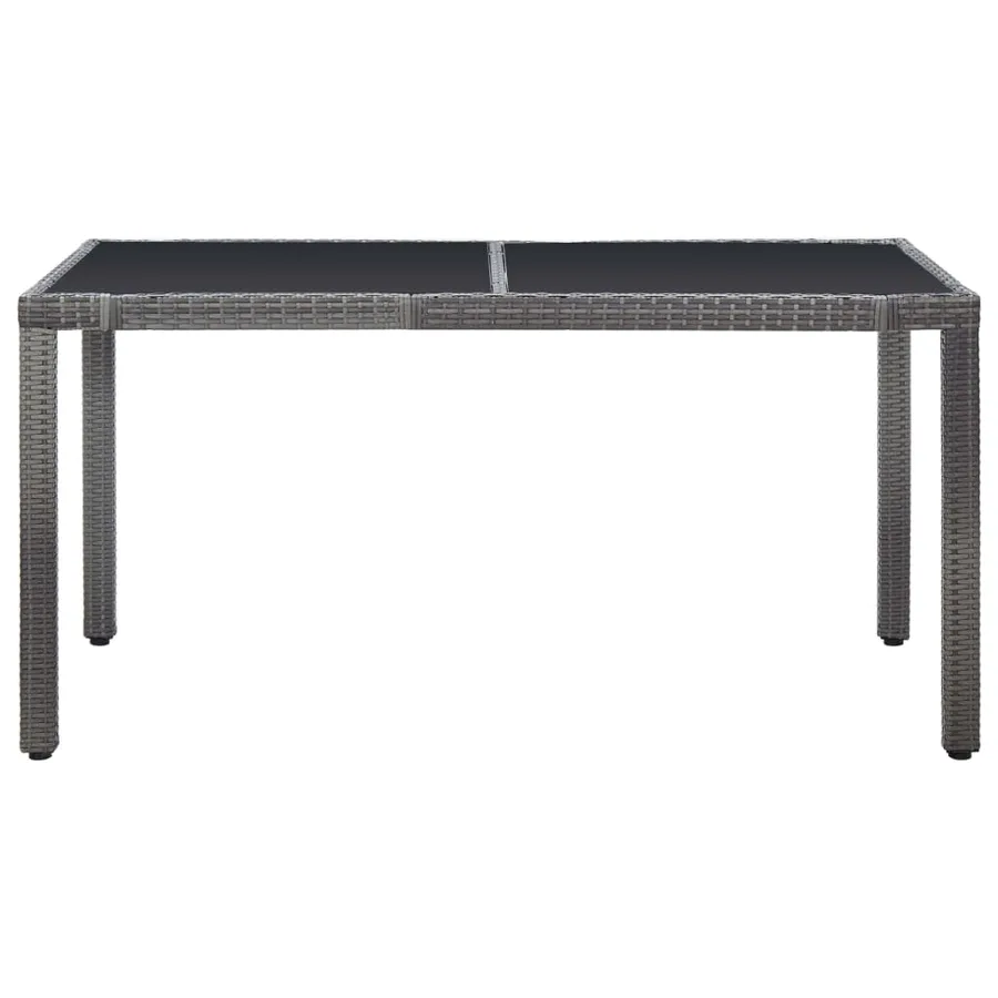 Ensemble à manger d'extérieur 7 pcs Résine tressée Gris - 3