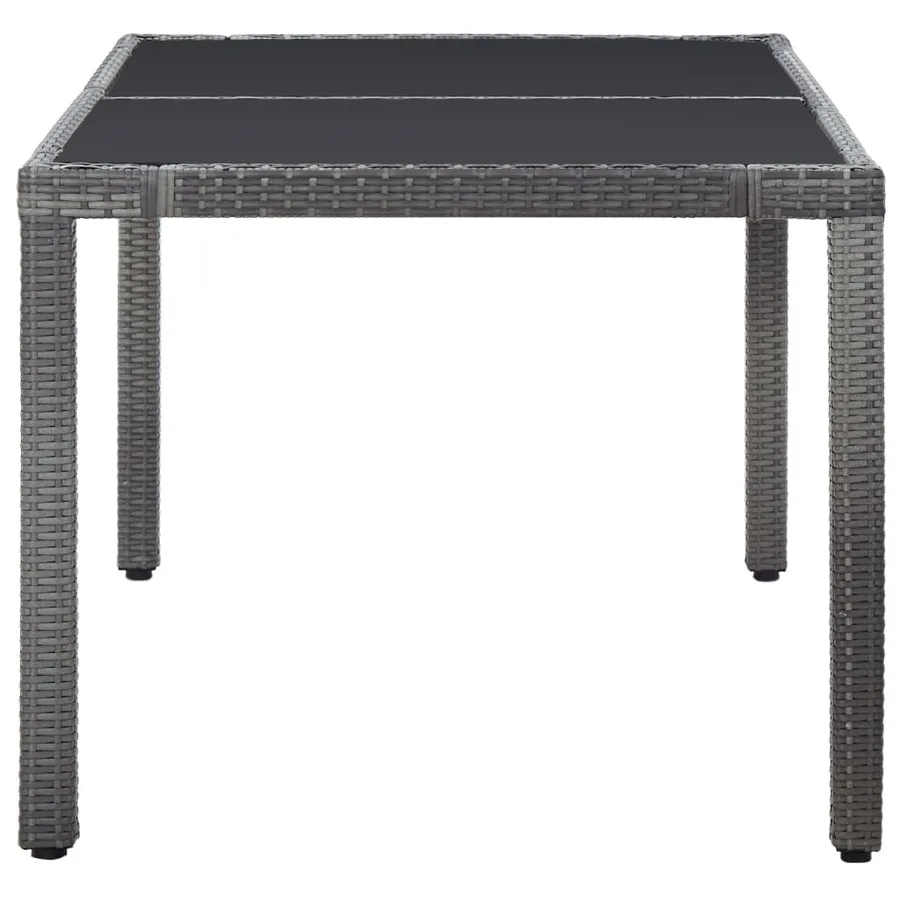 Ensemble à manger d'extérieur 7 pcs Résine tressée Gris - 4