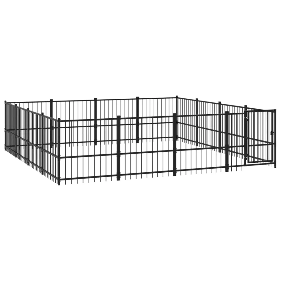 Chenil d'extérieur pour chiens Acier 15,05 m² - 2