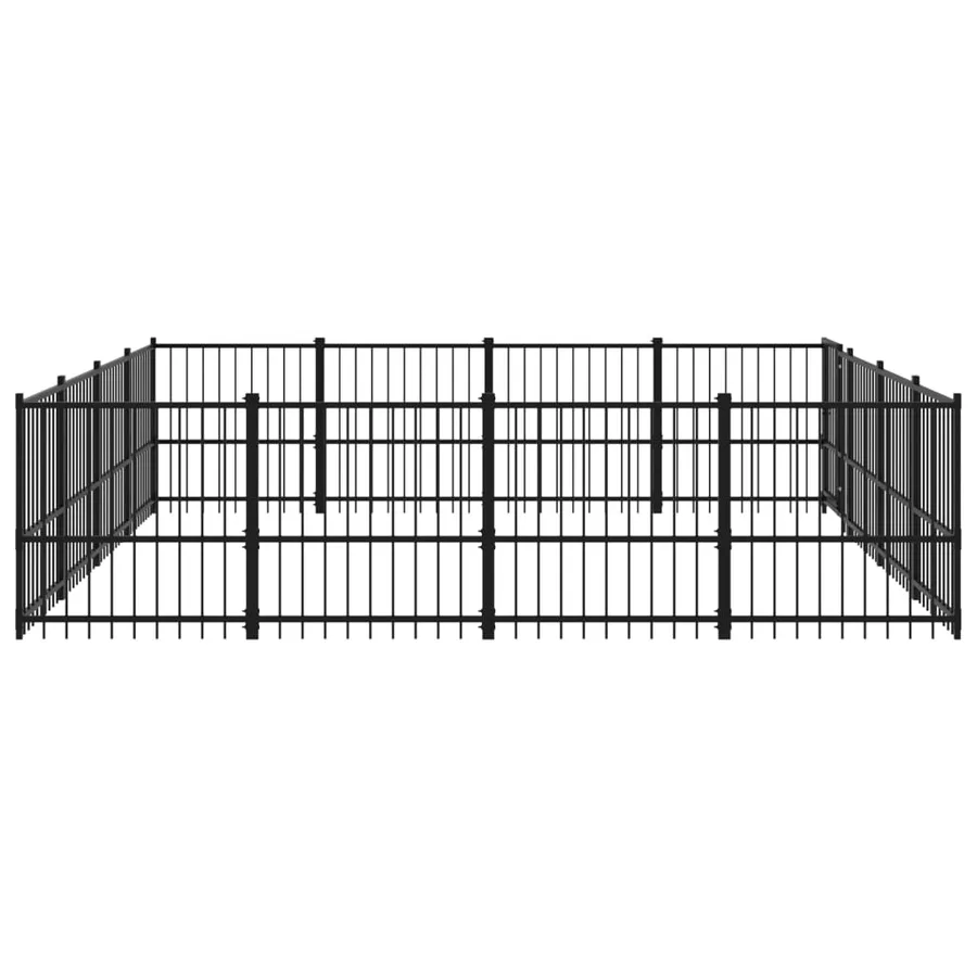 Chenil d'extérieur pour chiens Acier 15,05 m² - 4