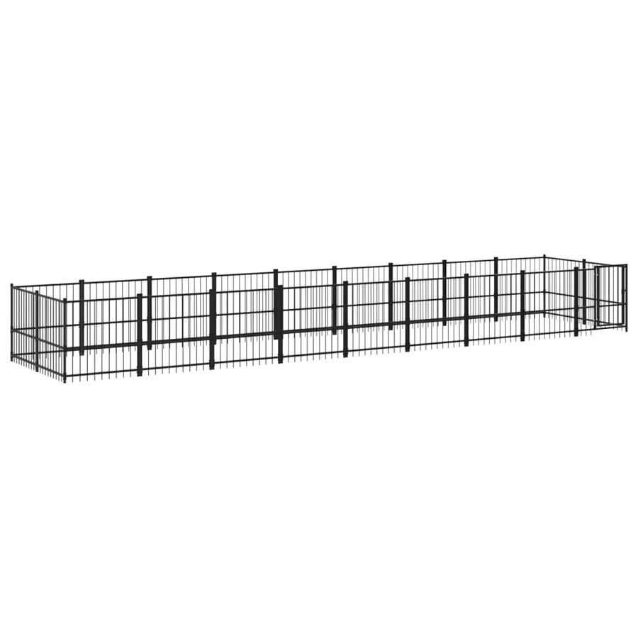 Chenil d'extérieur pour chiens Acier 16,89 m² - 2