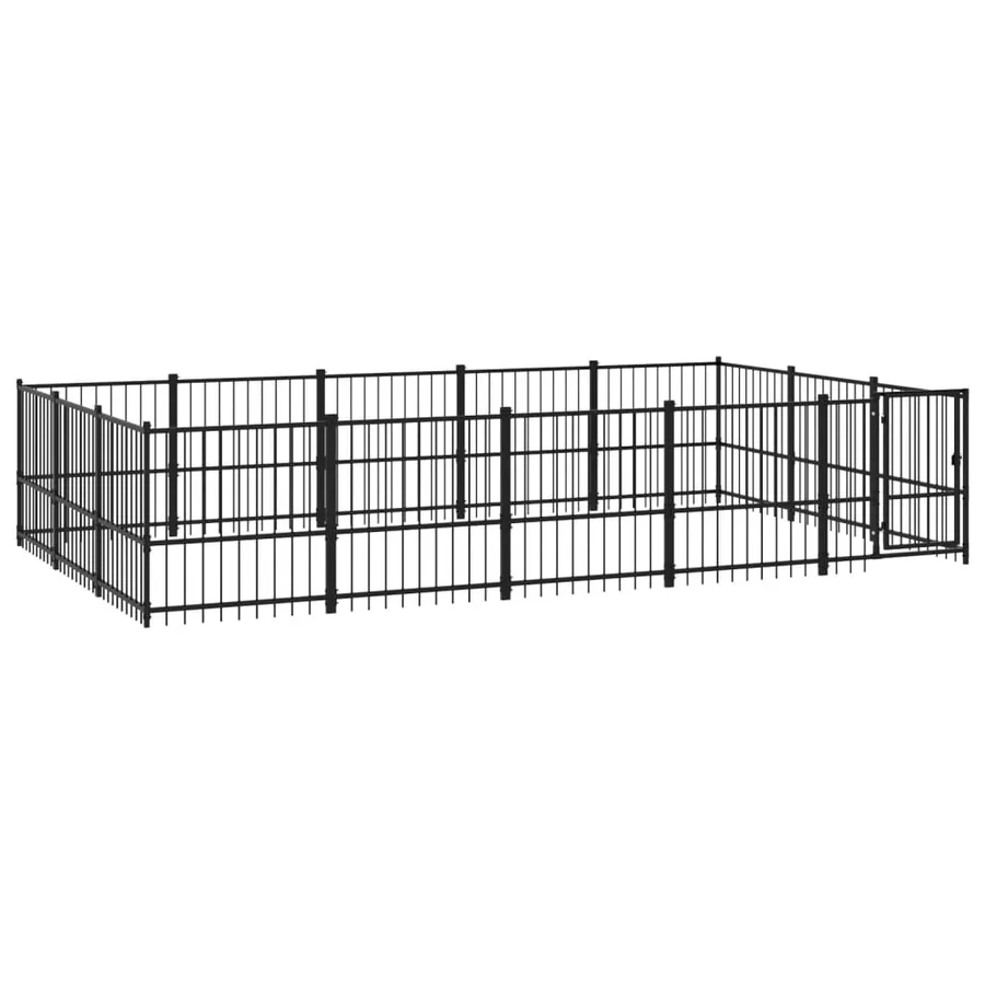 Chenil d'extérieur pour chiens Acier 14,11 m² - 2