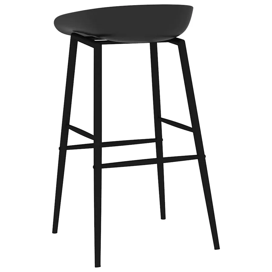 Chaises de bar lot de 2 noir - 5