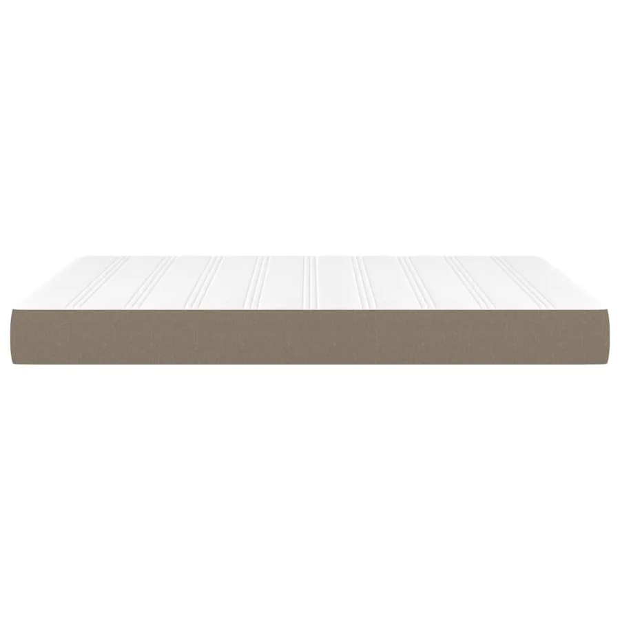 Matelas de lit à ressorts ensachés fermeté moyenne Taupe 140x200x20 cm Tissu - 5