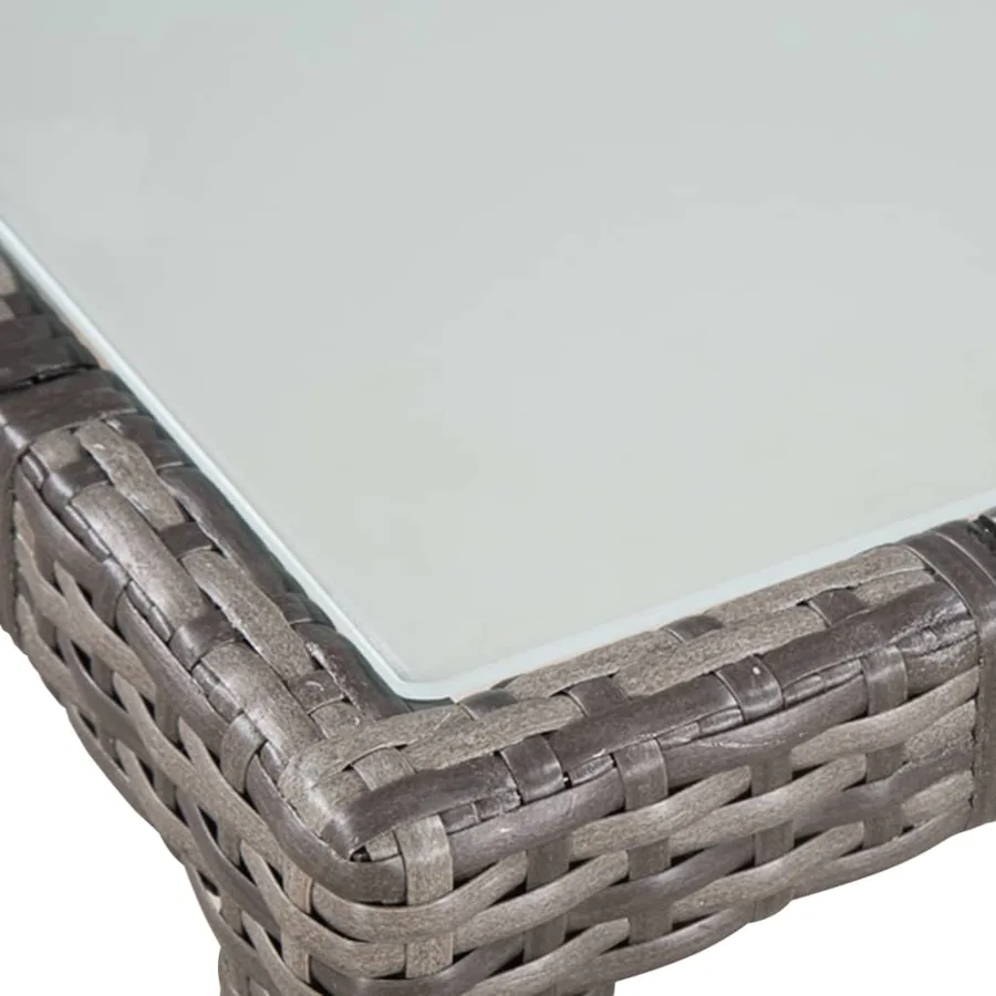 Salon de jardin 7 pcs avec coussins Résine tressée Gris - 3