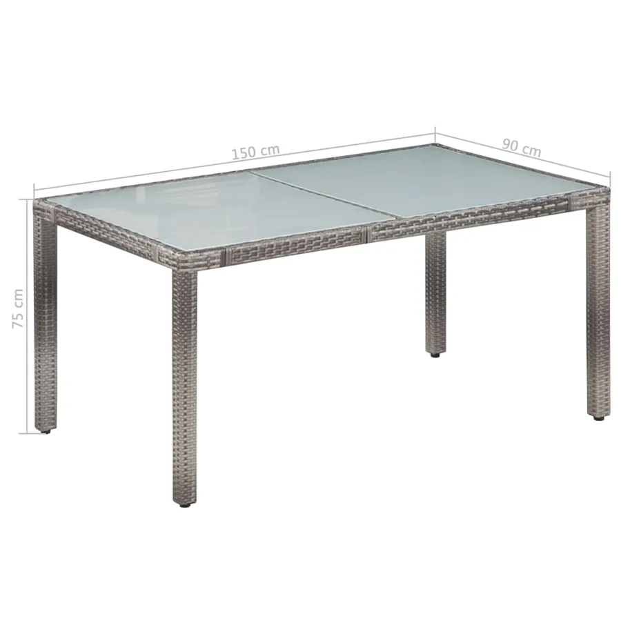 Salon de jardin 7 pcs avec coussins Résine tressée Gris - 6