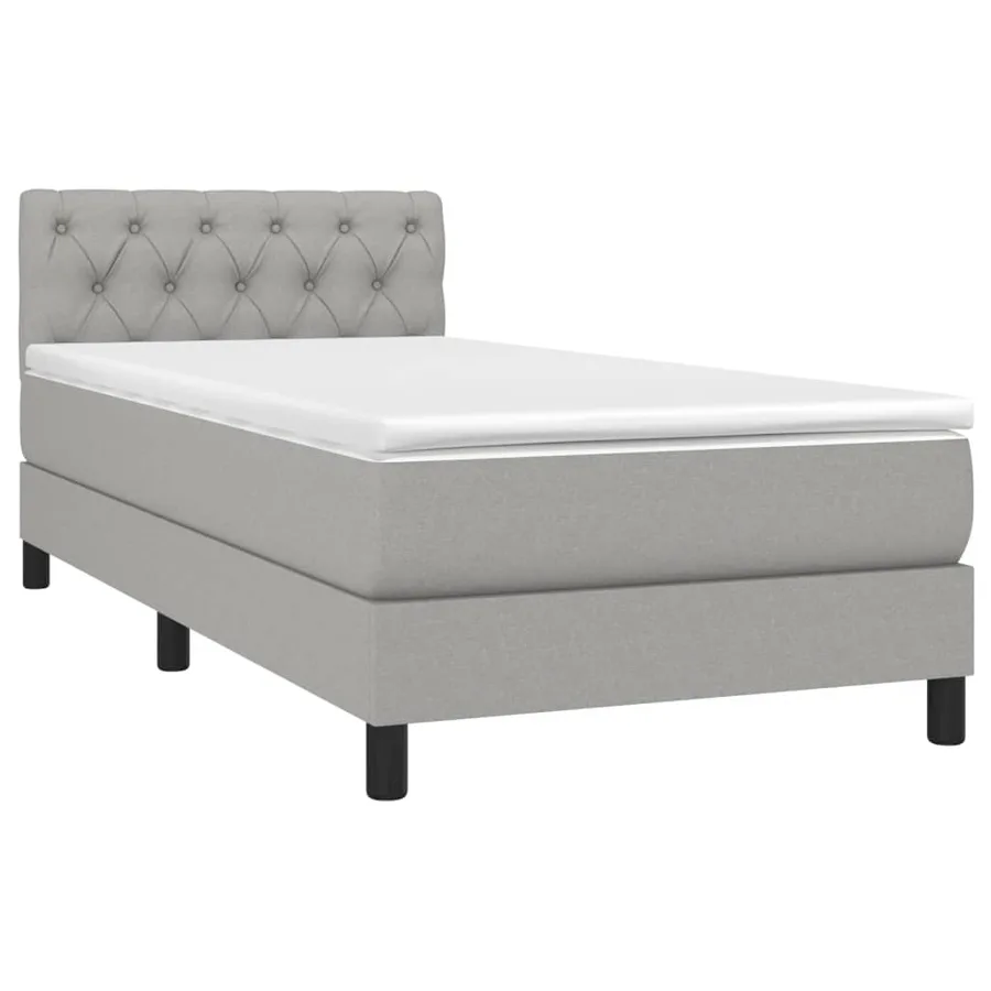 Sommier à lattes de lit avec matelas Gris clair 80x200 cm Tissu - 3