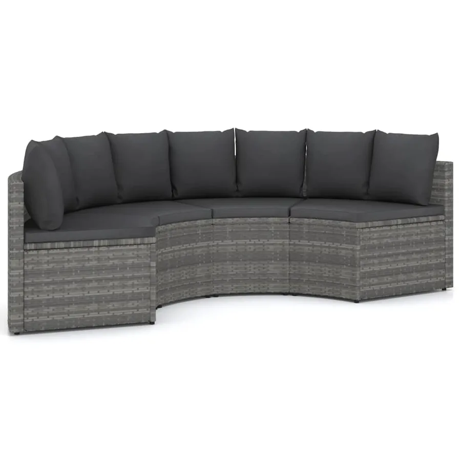 Salon de jardin 4 pcs avec coussins Résine tressée Gris - 2