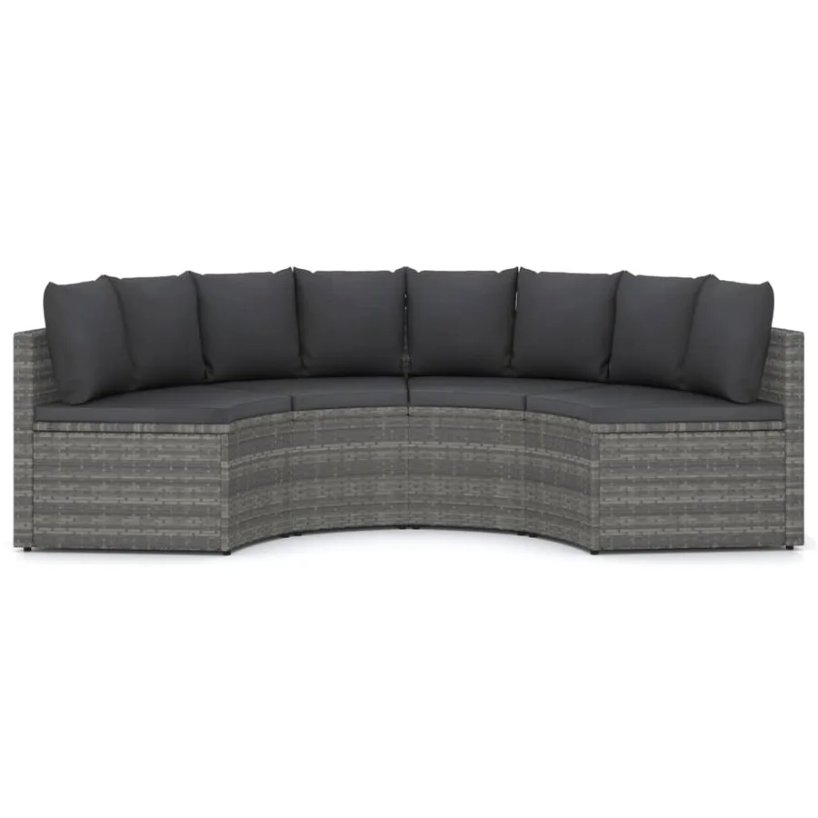 Salon de jardin 4 pcs avec coussins Résine tressée Gris - 3