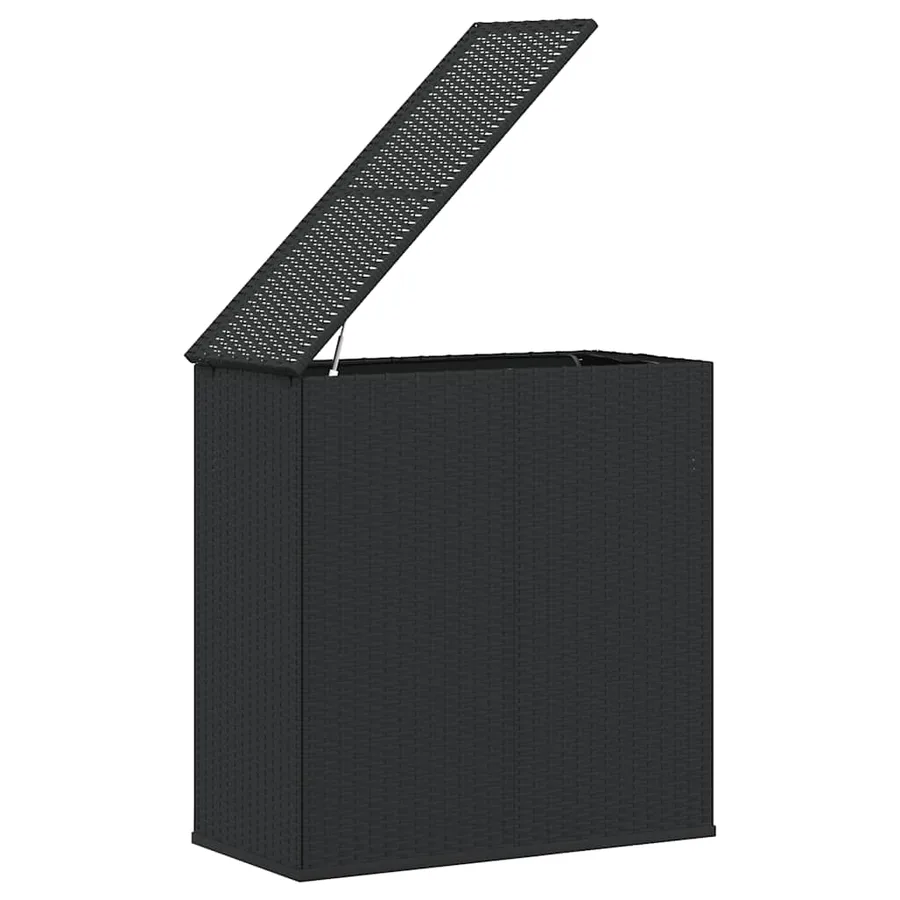 Boîte à coussins de jardin Résine tressée 100x49x103,5 cm Noir - 4