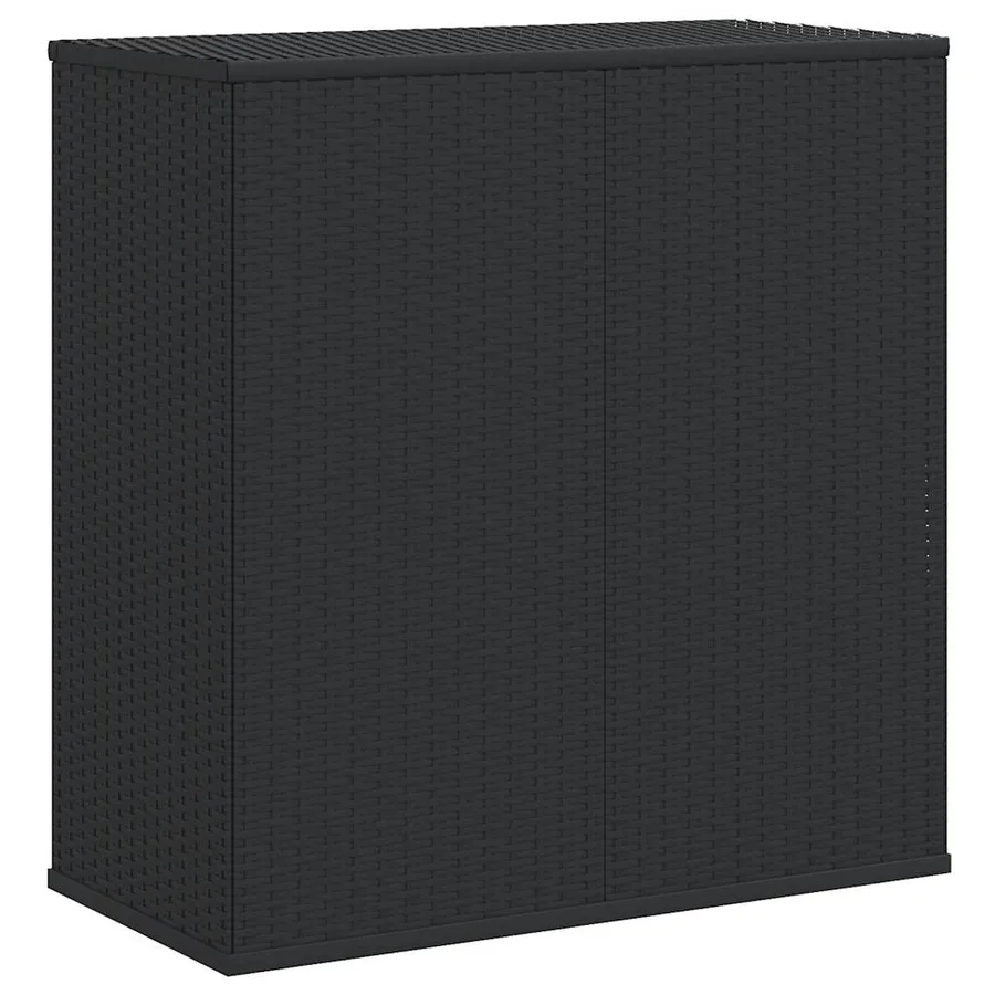Boîte à coussins de jardin Résine tressée 100x49x103,5 cm Noir - 6