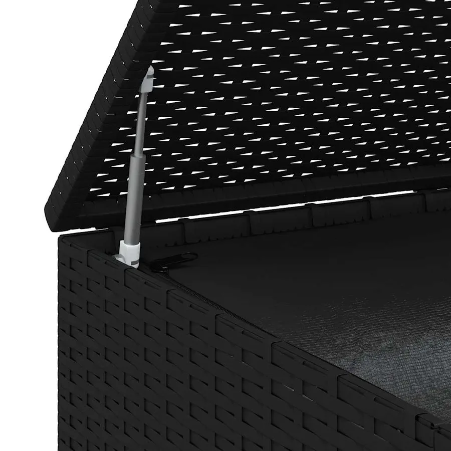 Boîte à coussins de jardin Résine tressée 100x49x103,5 cm Noir - 8