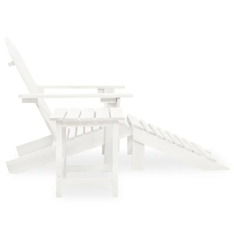 Chaise de jardin Adirondack avec pouf et table Sapin Blanc - 3