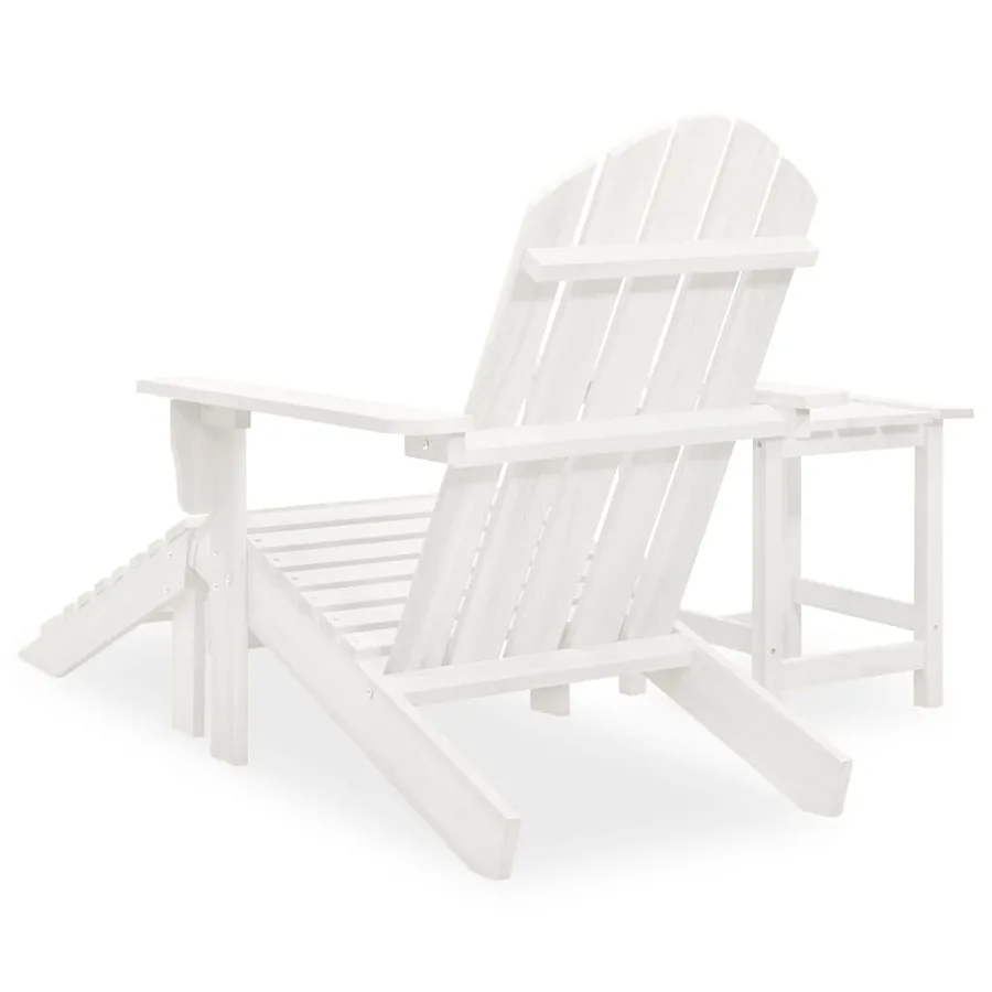 Chaise de jardin Adirondack avec pouf et table Sapin Blanc - 4