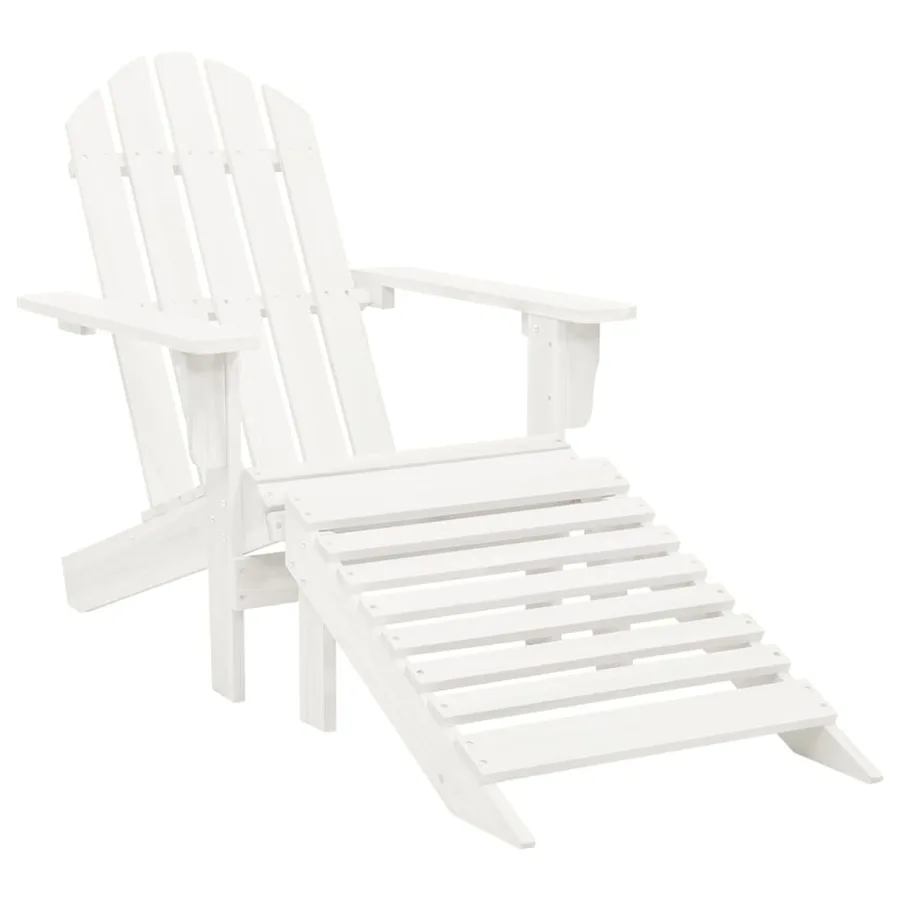 Chaise de jardin Adirondack avec pouf et table Sapin Blanc - 5
