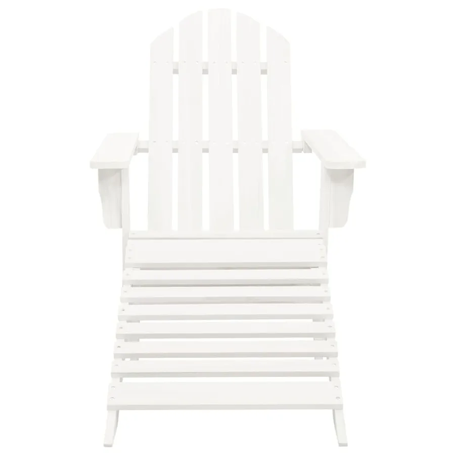 Chaise de jardin Adirondack avec pouf et table Sapin Blanc - 6