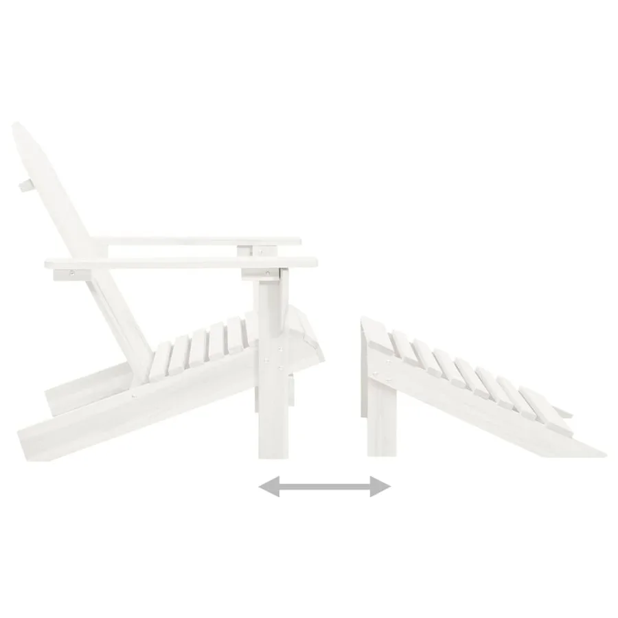 Chaise de jardin Adirondack avec pouf et table Sapin Blanc - 7