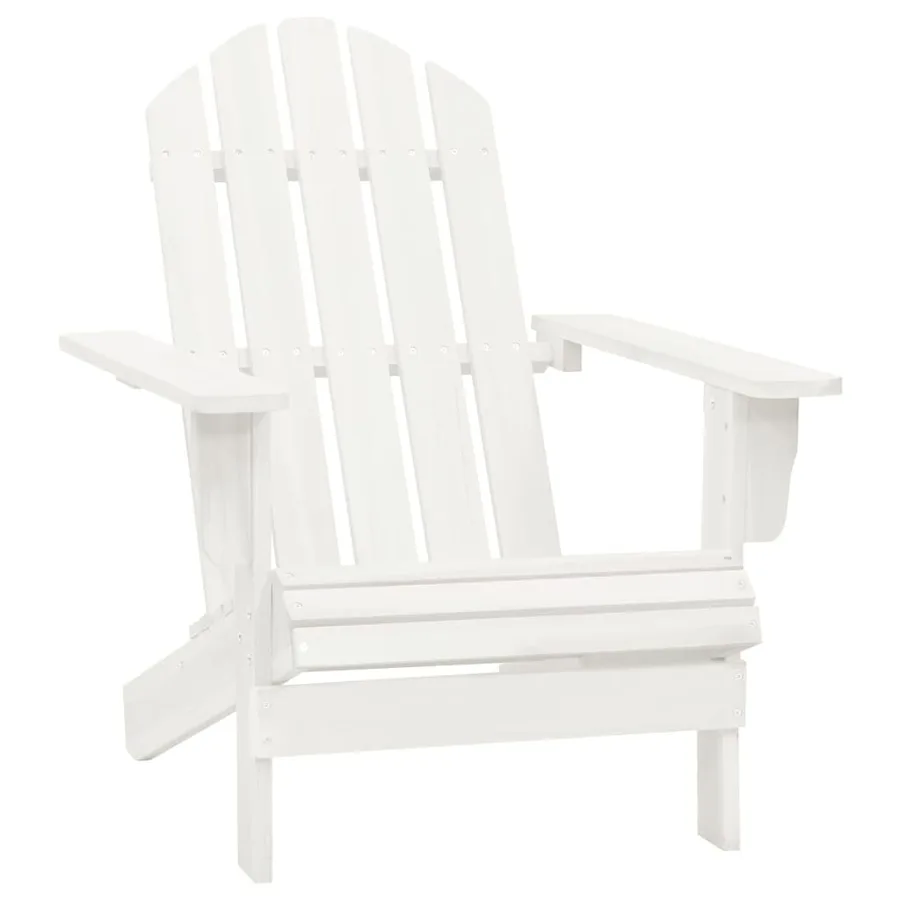 Chaise de jardin Adirondack avec pouf et table Sapin Blanc - 8