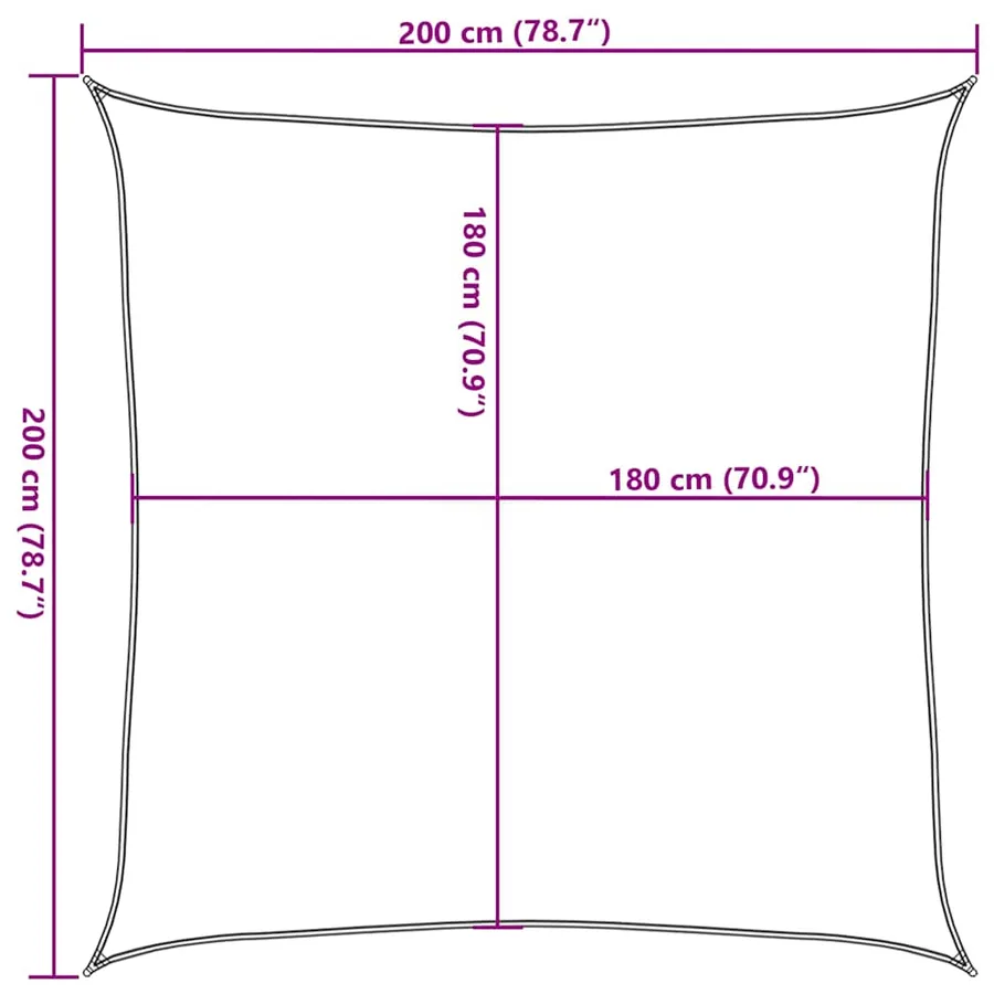 Voile d'ombrage 160 g/m² Rouge 2x2 m PEHD - 10