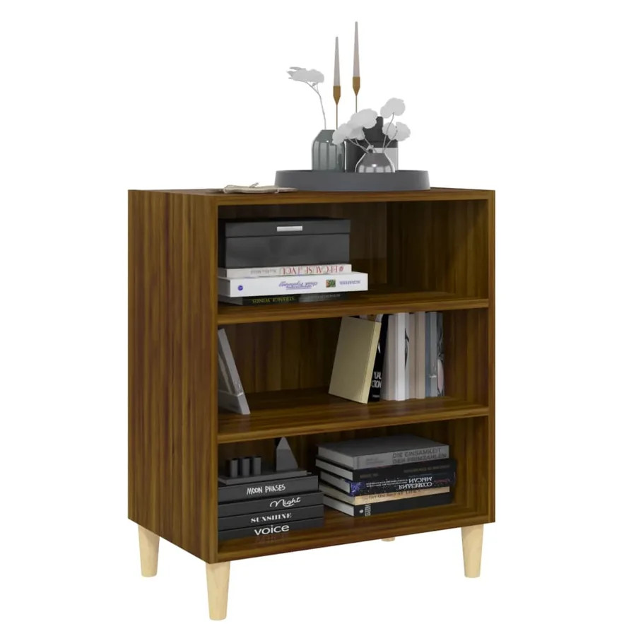 Buffet chêne marron 57x35x70 cm bois d'ingénierie - 3